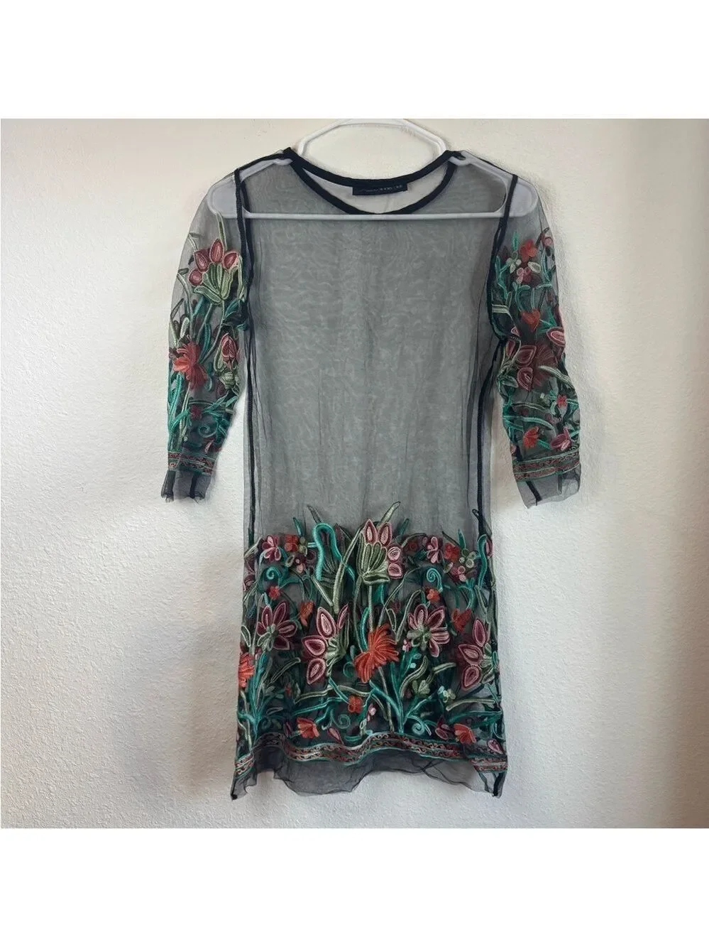 ZANZEA Embroidered Mesh Mini Dress - Picture 8 of 8